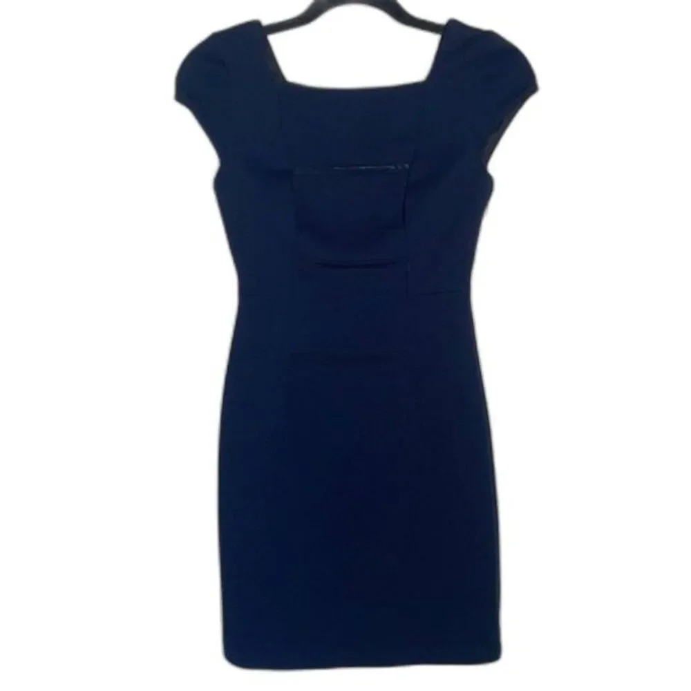 Bailey44 Sexy Navy Dress Mesh Cutouts Size Extra Small Excellent Condition